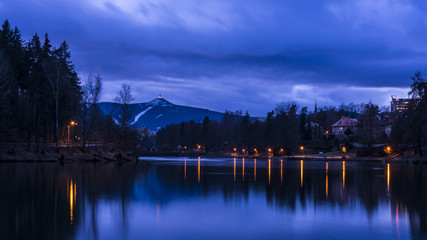 Naklejka premium Evening view of the 