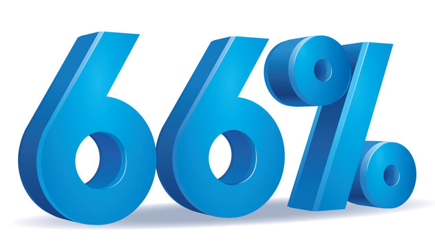 illustration Vector of 66 percent blue color in white background