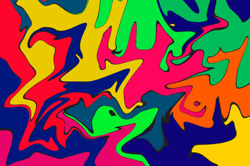 Vibrant digital marbling. Abstract colorful backdrop. Psychedelic paint abstraction