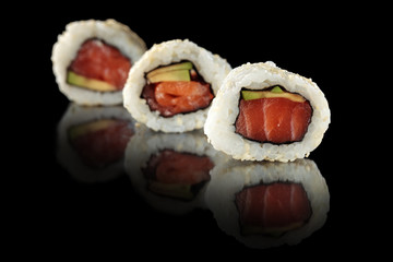 Fresh sushi rolls.