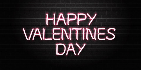 Vector realistic isolated neon sign for Valentine's Day for decoration and covering on the wall background. Concept of Happy Valentines Day.