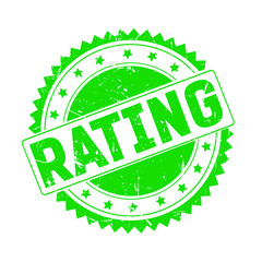 Rating green grunge stamp isolated