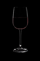 Large glass with red wine.