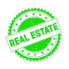 Real Estate green grunge stamp isolated