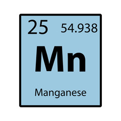 Manganese periodic table element color icon on white background vector