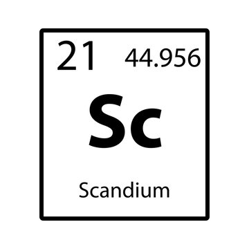 Scandium periodic table element icon on white background vector