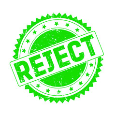 Reject green grunge stamp isolated