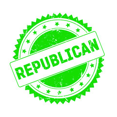 Republican green grunge stamp isolated