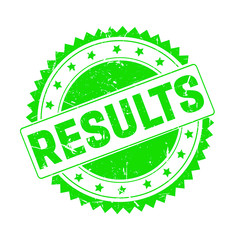 Results green grunge stamp isolated