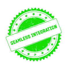 Seamless Integration green grunge stamp isolated
