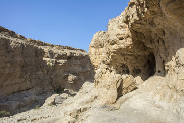 Fototapeta premium Hiking in Wadi Bani Khalid