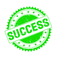 Success green grunge stamp isolated