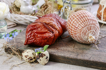 Smoked ham on the table