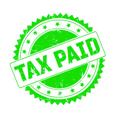Tax Paid green grunge stamp isolated