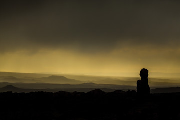 Fototapeta na wymiar Desert storm in the Arches National Park