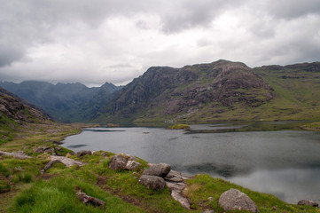 The Cuillin Mountain Range on the Isle of Skye Scottish Island