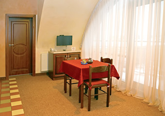 Living room interior fragment in the hotel room