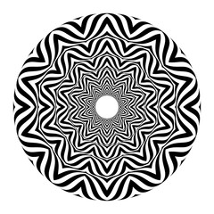 op art style - black and white abstract optical illusion