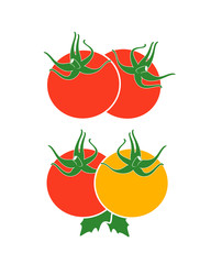 Tomato logo. Isolated tomato on white background