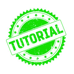 Tutorial green grunge stamp isolated