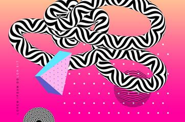 abstract background template with op art elements