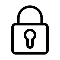 Padlock icon. Symbol of security and secret. Outline modern design element. Simple black flat vector sign with rounded corners.