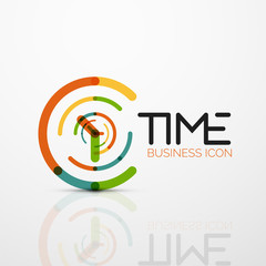 Vector abstract logo idea, time concept or clock business icon