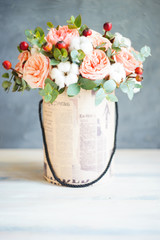 Summer flowers in gift box