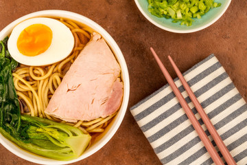 Japanese Style Pork Ramen Noodle Soup