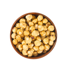 roasted hazelnuts isolated on white