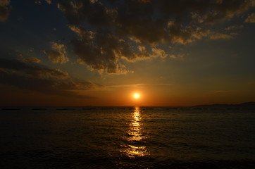 Sea view sunset in Thailand