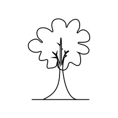 Naklejka na ściany i meble Tree wood forest branch green park. Plant minimal flat line vector icon.