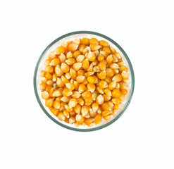 pile of dried corn isolated on white background