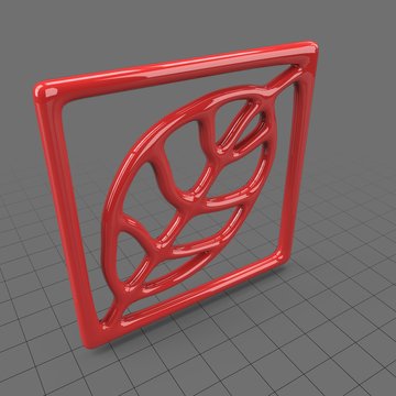 Red leaf pattern trivet