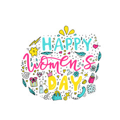 Beautiful card design for happy women's day celebration. Postcar