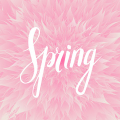 Spring wording with floral elements.
