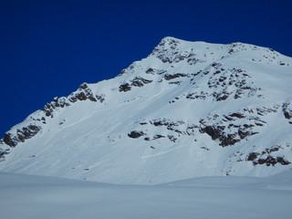 skitouring in beautiful snowy alps