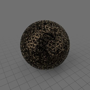 Gold sphere with geometric pattern