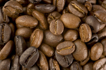 Coffee beans close up texture