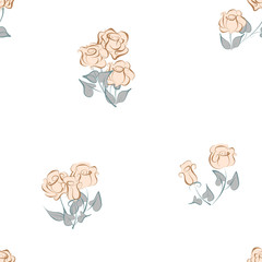 Seamless pattern with roses. Vector pattern with roses for background, textile, print.