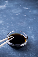 Soy sauce with chopsticks