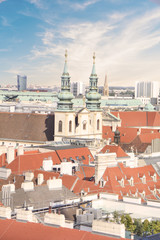 Obraz premium View of the city from the observation deck of St. Stephen's Cathedral in Vienna, Austria