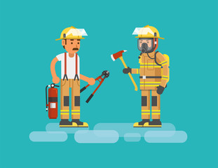 Firefighters team. Vector illustration