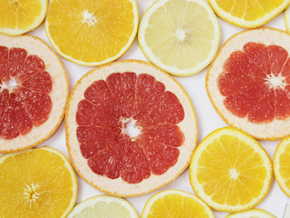 citrus pattern of orange and grapefruit slices