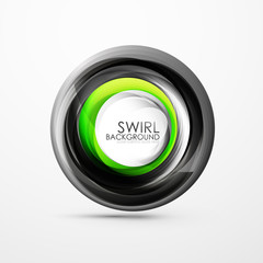 Abstract swirl banner, circle vector abstract background with copy space