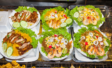  Fresh food  in a public street restaurant at Phuket, Thailand.