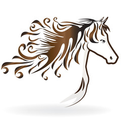 Logo animal head horse outline decal wallpaper