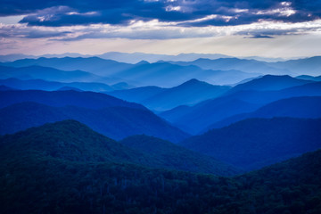 blue ridge mountains with blue sky - Powered by Adobe