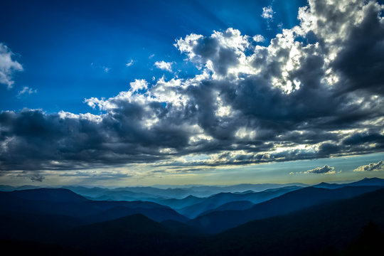clouds over the smoky mountains 