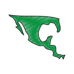 silhouette map of mexico country vector illustration drawing green image